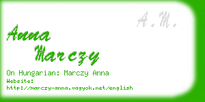 anna marczy business card